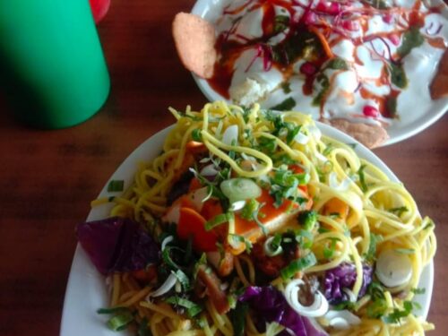 Veg Chowmein & Papdi Chaat Combo